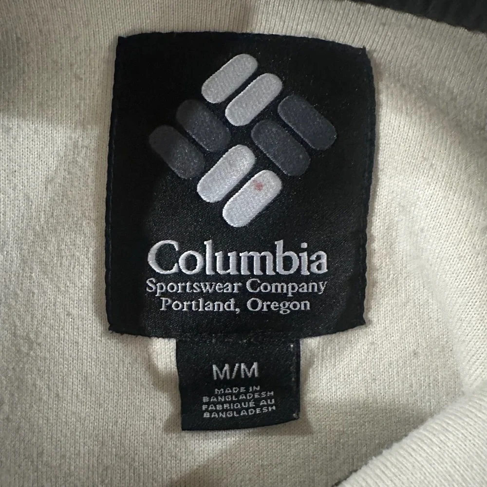 Columbia Vest Men's M Chalk Colorblock Helvetia II Sherpa Fleece Snap Retro - Picture 10 of 10